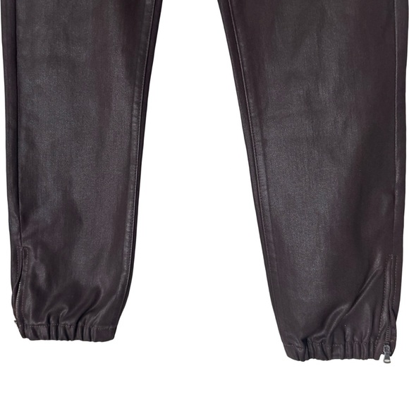 NWT PAIGE Mayslie Coated Waxed Joggers Pants Chocolate Brown Chicory Size 25 - Picture 10 of 16
